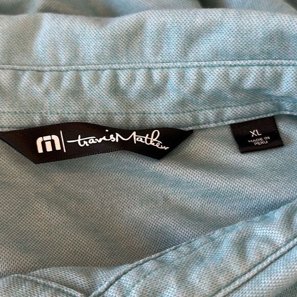 Travis Mathew Framingham Mens Golf Polo Turquoise Size XL Wrinkle Resistant - Picture 5 of 8